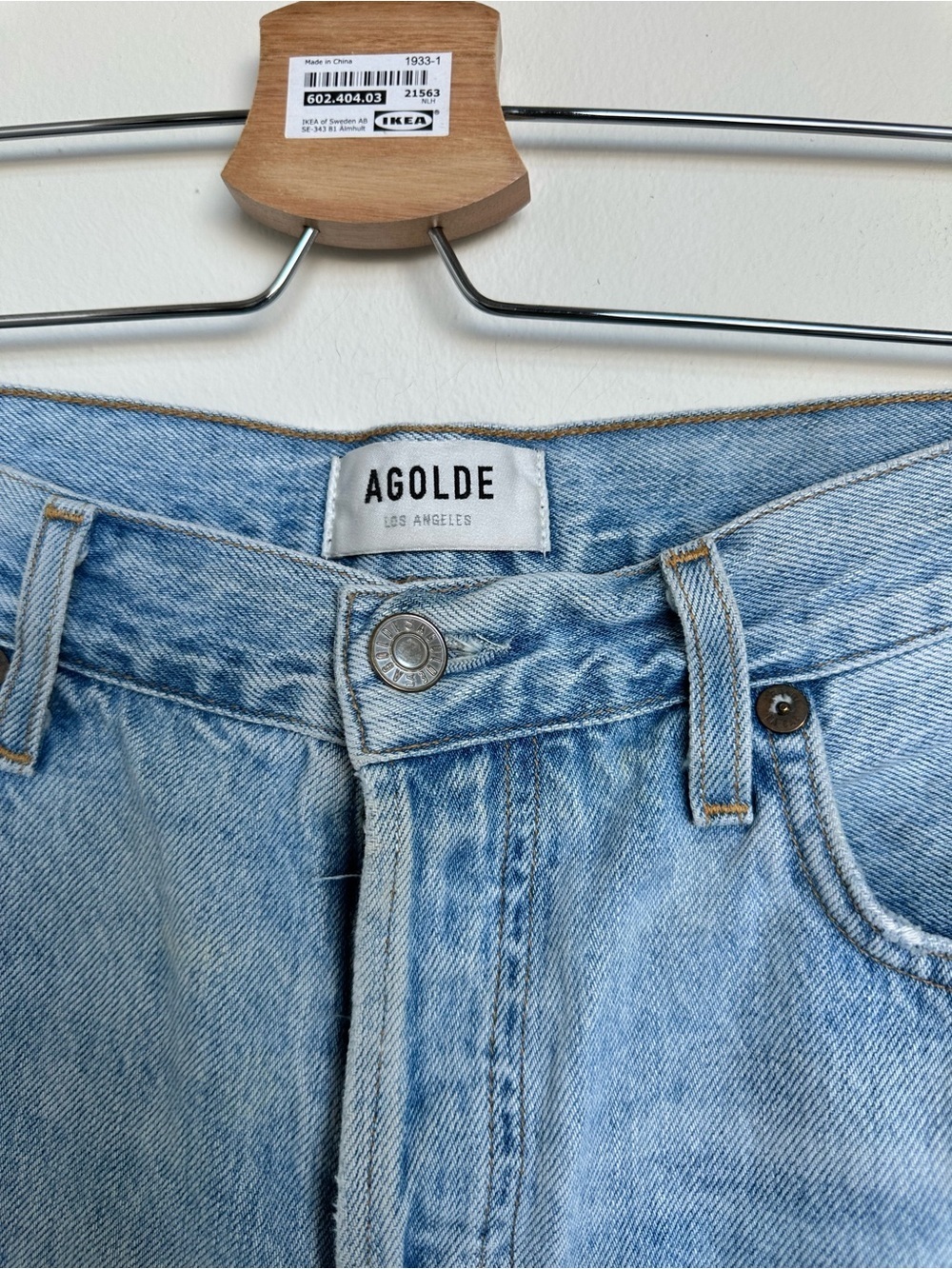 AGOLDE ($350) Jamie High Rise Cropped Straight Jeans Distressed Light Wash Sz 28 - Picture 7 of 16